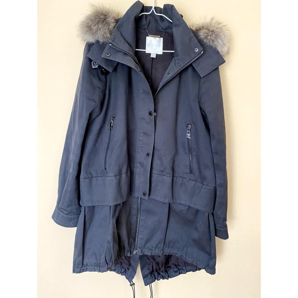 ASHLEY B. Women s Midi Parka Size M Gray